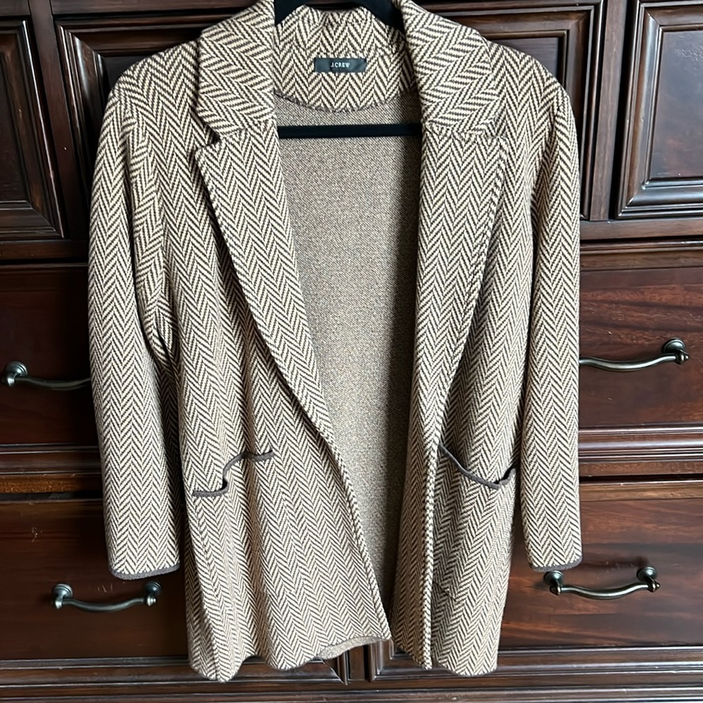 Jcrew brown sweater blazer